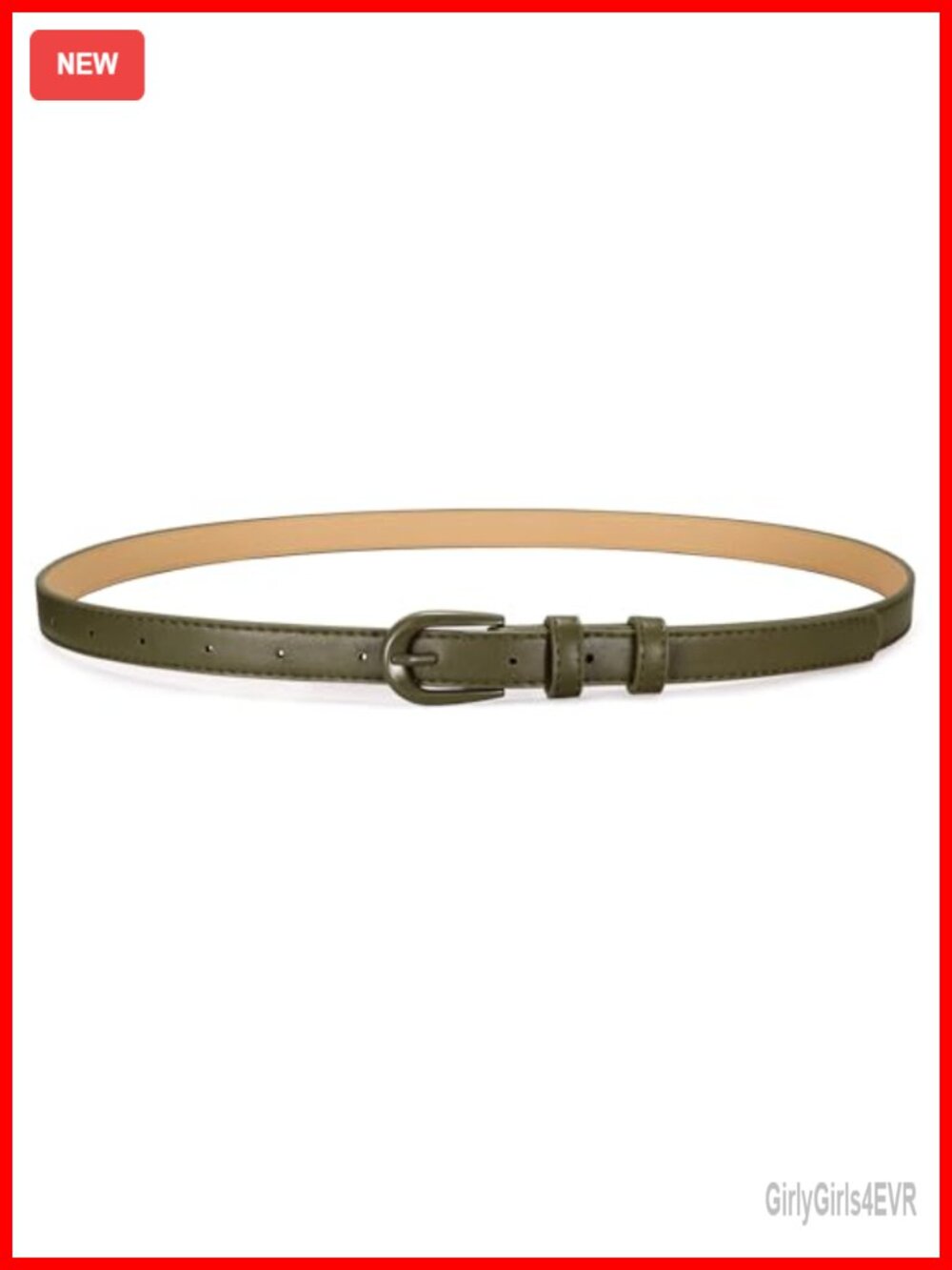 Women's Skinny Belt Thin Waist Belt with Pin Buckle Faux Leather for Jeans